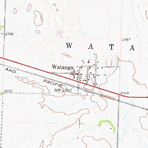Topographic Map of Watauga, SD