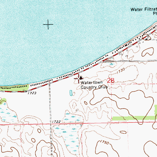 Topographic Map of Watertown Country Club, SD