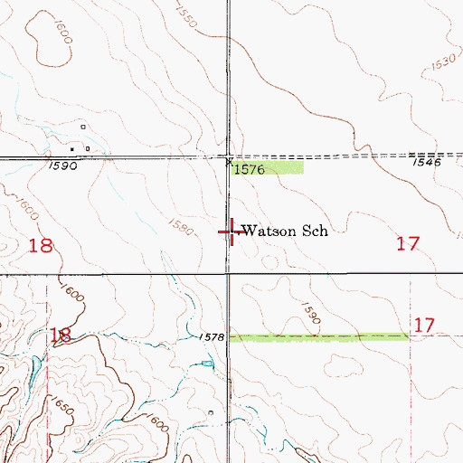 Topographic Map of Watson School, SD