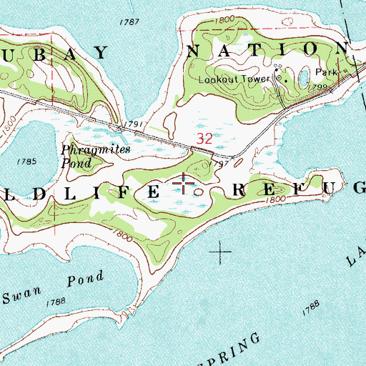 Topographic Map of Waubay National Wildlife Refuge, SD