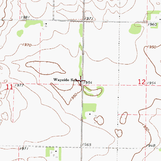 Topographic Map of Wayside School, SD