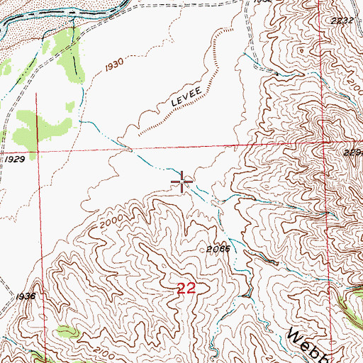 Topographic Map of Webb Draw, SD