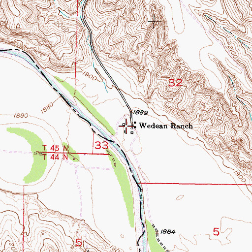 Topographic Map of Wedean Ranch, SD