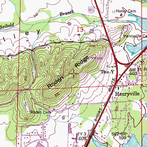 Topographic Map of Roden Ridge, AL