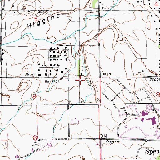 Topographic Map of Wells School, SD