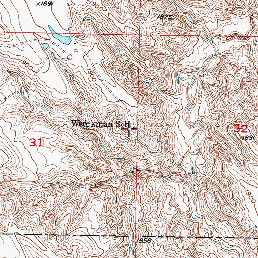 Topographic Map of Werckman School, SD
