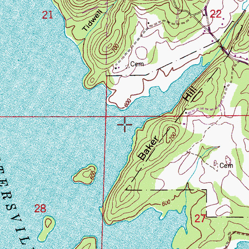 Topographic Map of Roden Valley, AL