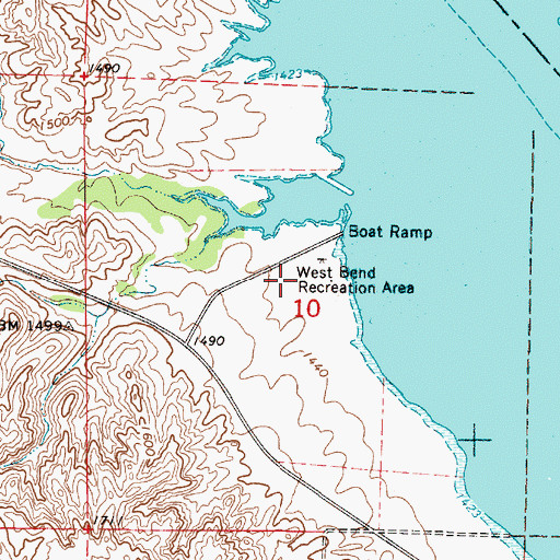 Topographic Map of West Bend Recreation Area, SD
