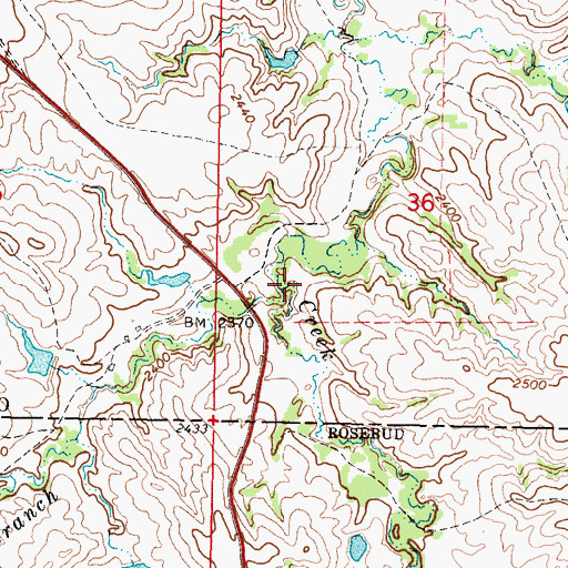Topographic Map of West Branch Horse Creek, SD