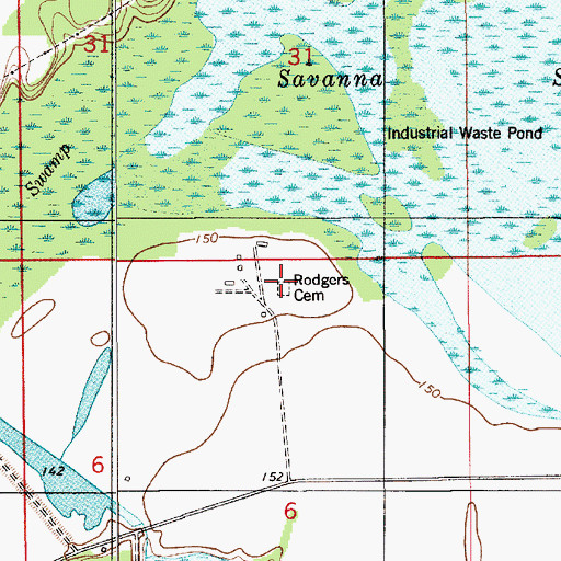 Topographic Map of Rodgers Cemetery, AL