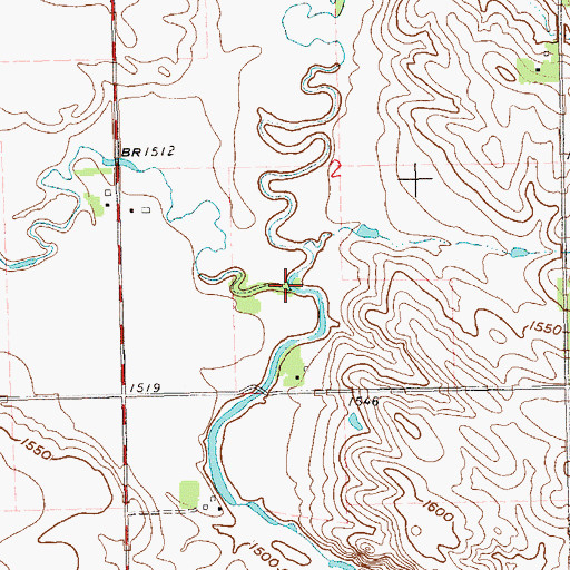 Topographic Map of West Branch Skunk Creek, SD