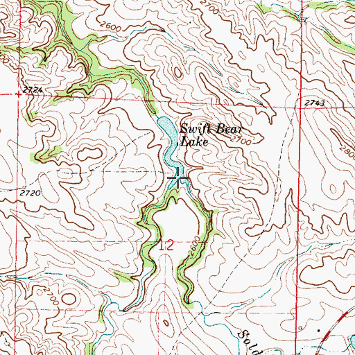 Topographic Map of West Branch Soldier Creek, SD