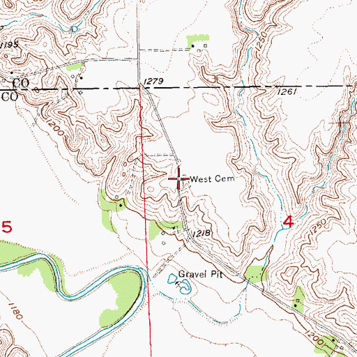 Topographic Map of Our Savior's West Cemetery, SD