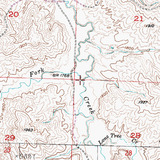 Topographic Map of West Fork Hermaphrodite Creek, SD