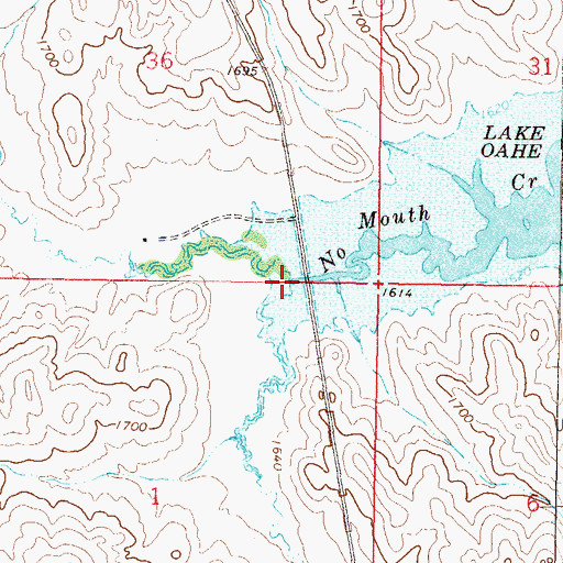 Topographic Map of West Fork No Mouth Creek, SD