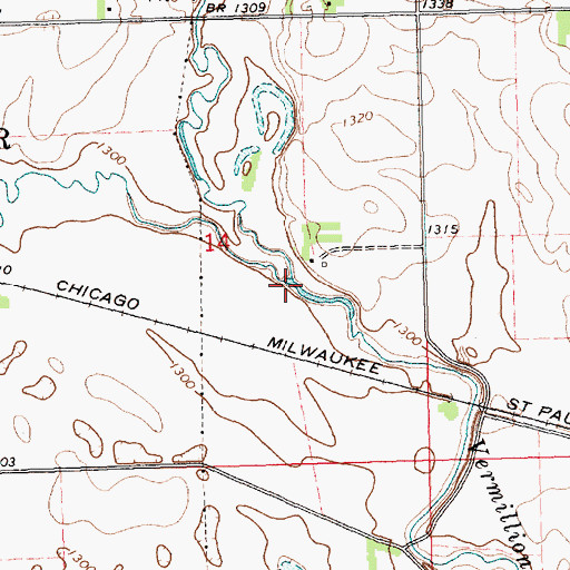 Topographic Map of West Fork Vermillion River, SD