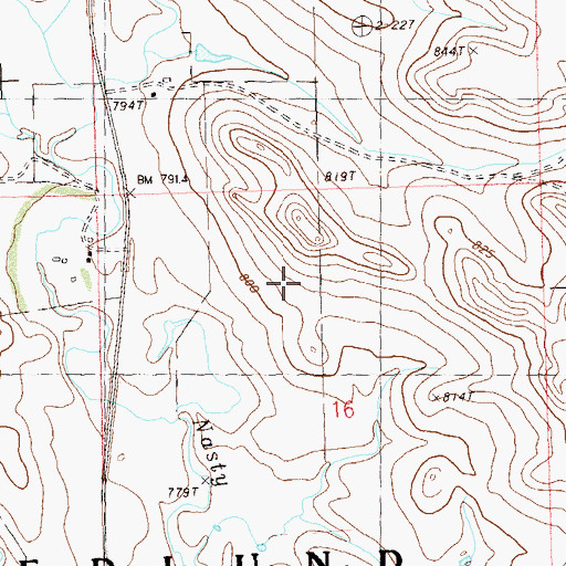 Topographic Map of West Fredlund School, SD