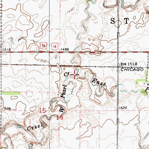 Topographic Map of West Pearl Creek, SD