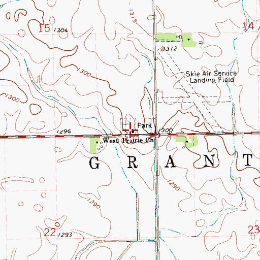 Topographic Map of West Prairie Church, SD