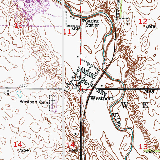Topographic Map of Westport, SD