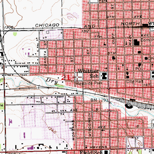 Topographic Map of Westside Park, SD