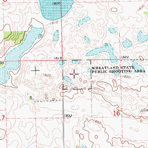 Topographic Map of Wheatland State Public Shooting Area, SD