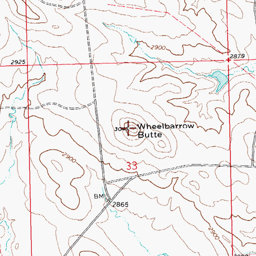 Topographic Map of Wheelbarrow Butte, SD