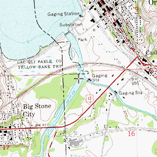 Topographic Map of Whetstone River, MN