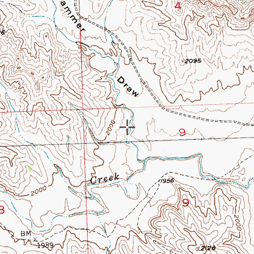 Topographic Map of Whimmer Whammer Draw, SD