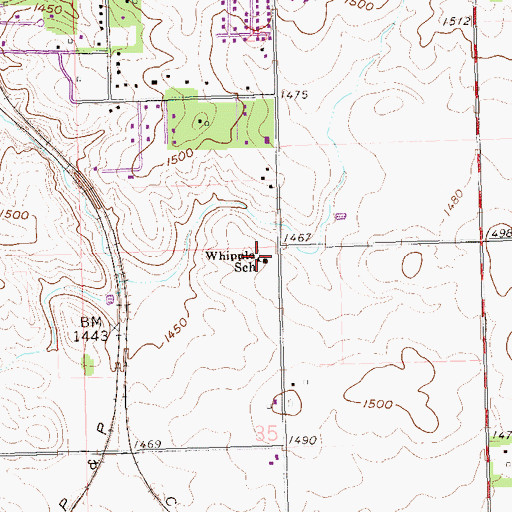 Topographic Map of Whipple School, SD