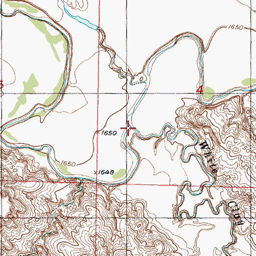 Topographic Map of White Clay Creek, SD