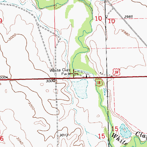 Topographic Map of White Clay Park, SD