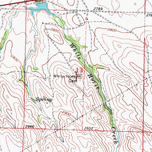 Topographic Map of White Horse Cemetery, SD