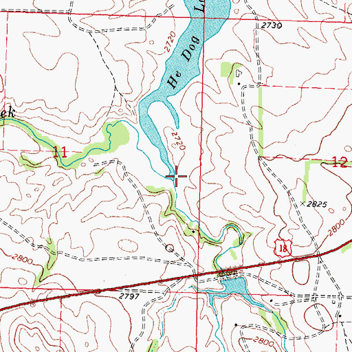 Topographic Map of White Horse Creek, SD