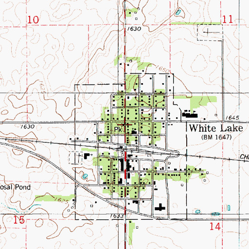 Topographic Map of White Lake, SD