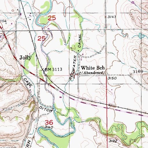 Topographic Map of White School, SD