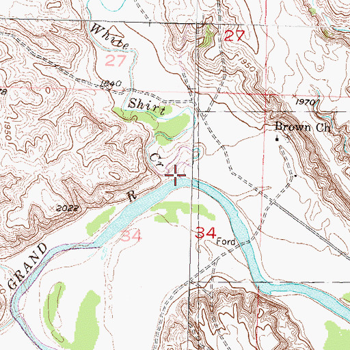 Topographic Map of White Shirt Creek, SD