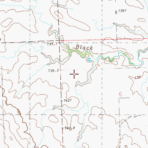 Topographic Map of Whitney Creek, SD