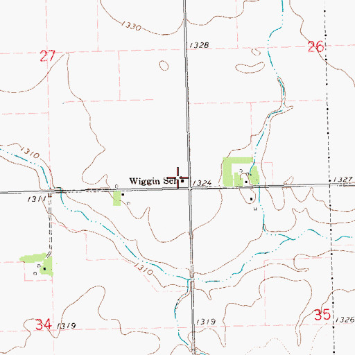 Topographic Map of Wiggin School, SD