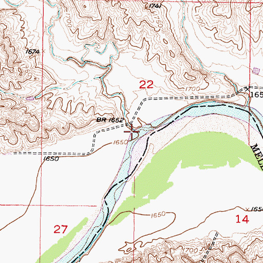 Topographic Map of Williams Creek, SD