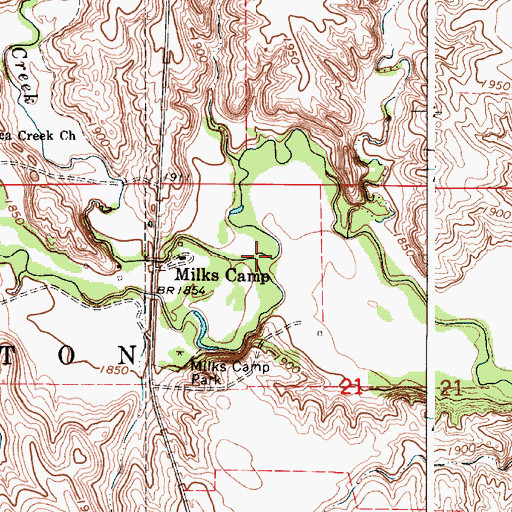 Topographic Map of Willow Creek, SD