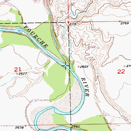 Topographic Map of Willow Creek, SD