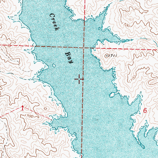 Topographic Map of Willow Creek Bay, SD
