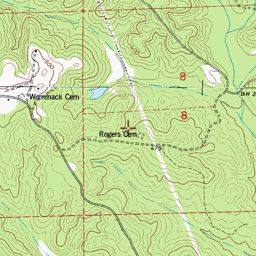 Topographic Map of Rogers Cemetery, AL