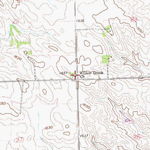 Topographic Map of Willow Creek Church, SD