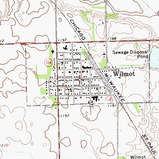 Topographic Map of Wilmot, SD