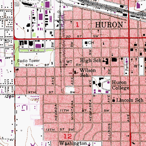 Topographic Map of Wilson School, SD