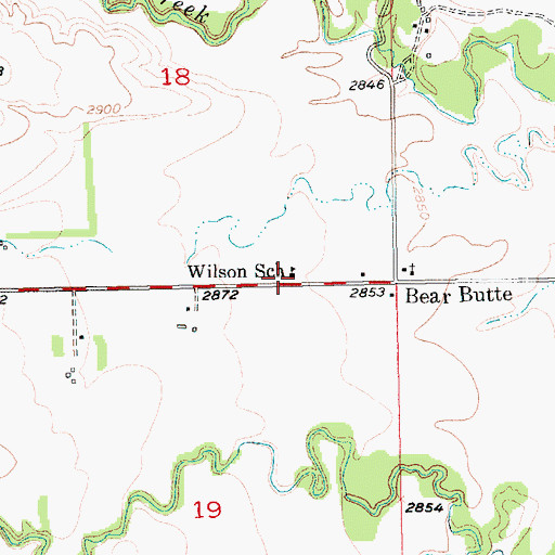 Topographic Map of Wilson School, SD