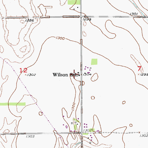 Topographic Map of Wilson School, SD