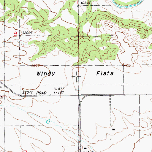 Topographic Map of Windy Flats, SD